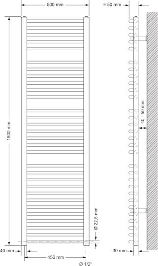 LuxeBath Electric Towel Rail 900W 180x50cm White