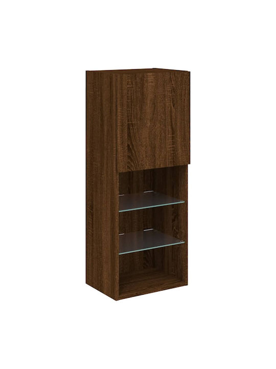 Dulap Pandantiv Pentru Sufragerie Din Placă Din Lemn Agregat Cu Iluminare Stejar Maro 40.5x30x102cm