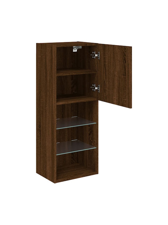 Dulap Pandantiv Pentru Sufragerie Din Placă Din Lemn Agregat Cu Iluminare Stejar Maro 40.5x30x102cm