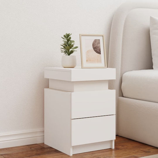 Wooden White Bedside Table 35x39x55cm