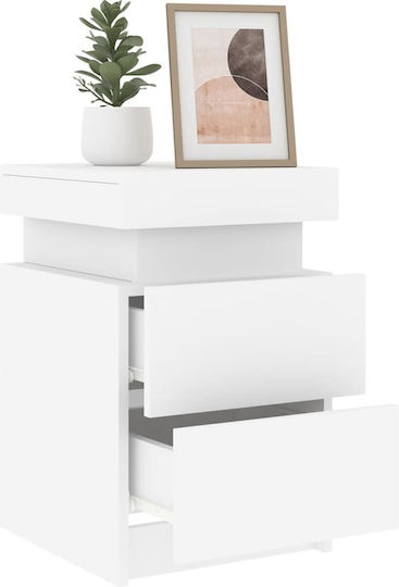 Wooden White Bedside Table 35x39x55cm