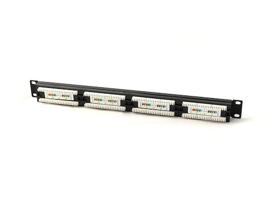Digitus Patch Panel Unshielded για Rack 1U 19" 50 Θυρών cat5e Μαύρο