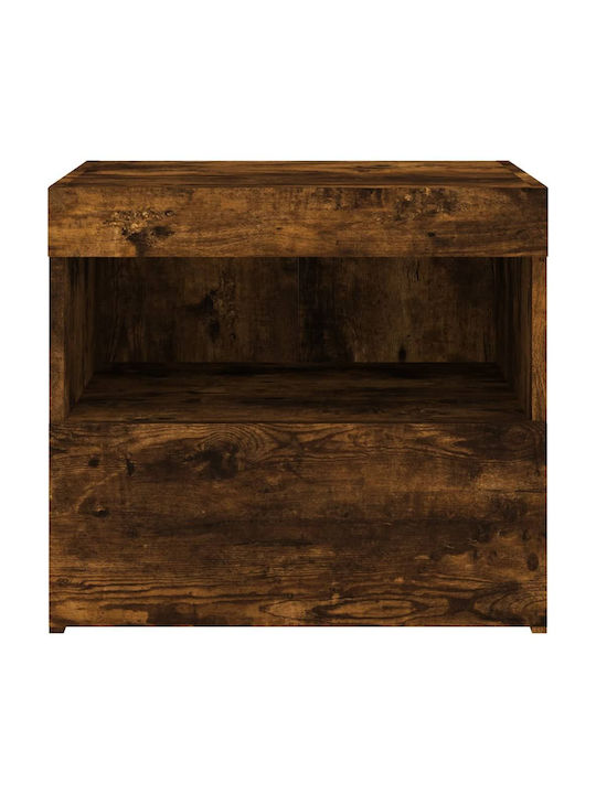 Κομοδίνο Ξύλινο Καπνιστή Δρυς 50x40x45cm