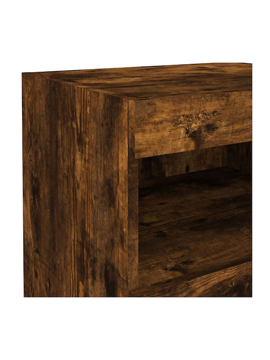 Κομοδίνο Ξύλινο Καπνιστή Δρυς 50x40x45cm
