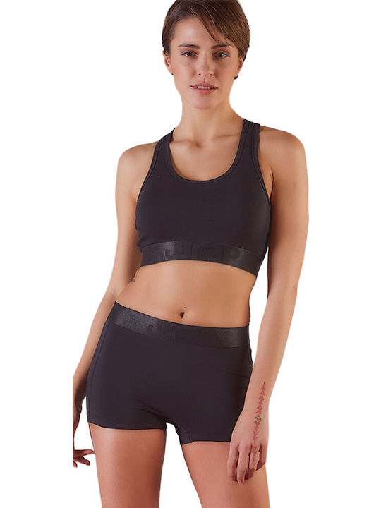 Wrap Baumwolle Damen Boxer 2Pack Schwarz