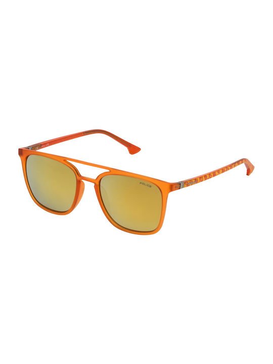 Police Sonnenbrillen mit Orange Rahmen und Orange Linse SPL366M JA1X