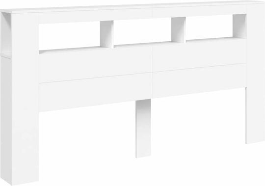 vidaXL Tăblie De Pat Din Lemn Albă 200x103.5cm