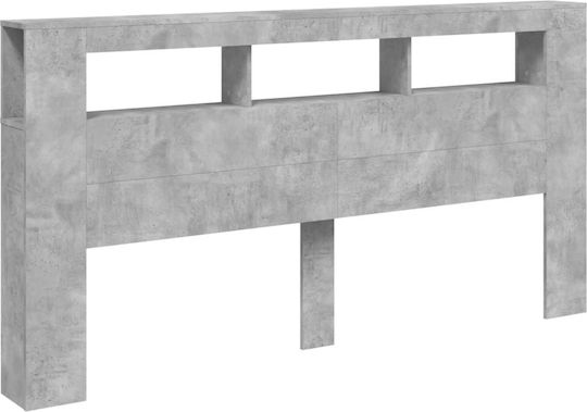 vidaXL Hölzernes Kopfstützen für Betten Grau 200x103,5cm