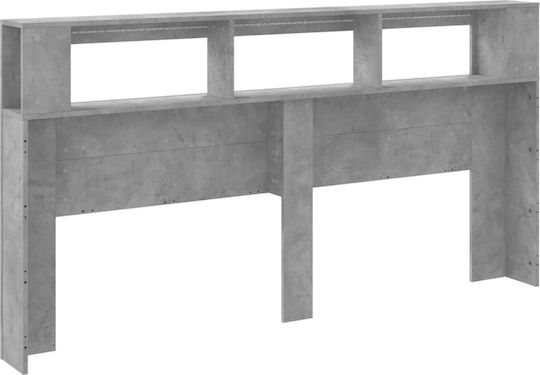 vidaXL Hölzernes Kopfstützen für Betten Grau 200x103,5cm