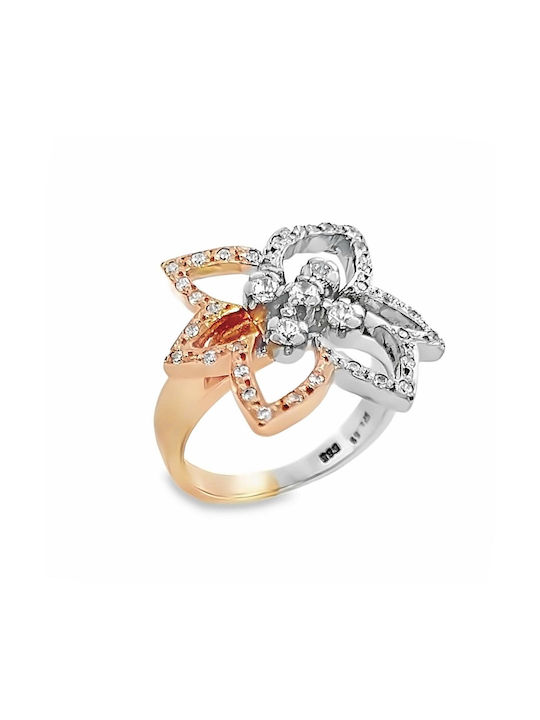 Xryseio Damen Ring mit Zirkonia aus Weißgold 14K