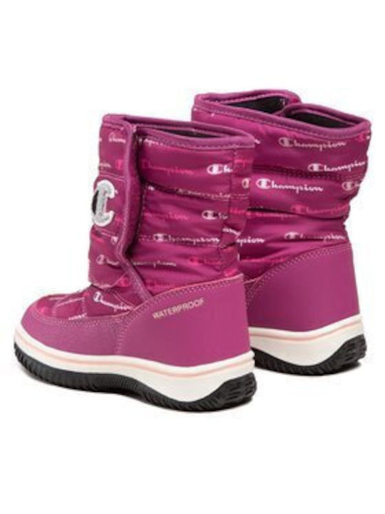 Champion Kids Snow Boots with Hoop & Loop Closure Pink