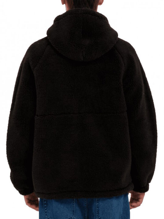 Volcom Men's Fleece Cardigan with Zipper BLACK