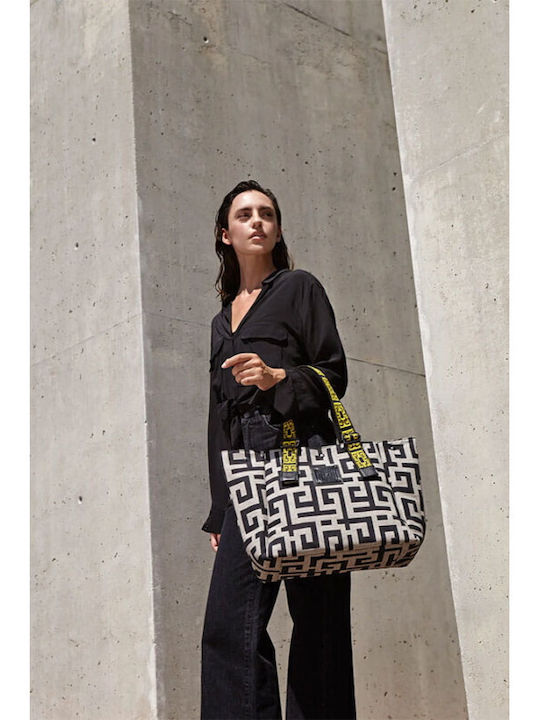 Fabric Women's Shoulder Bag Black