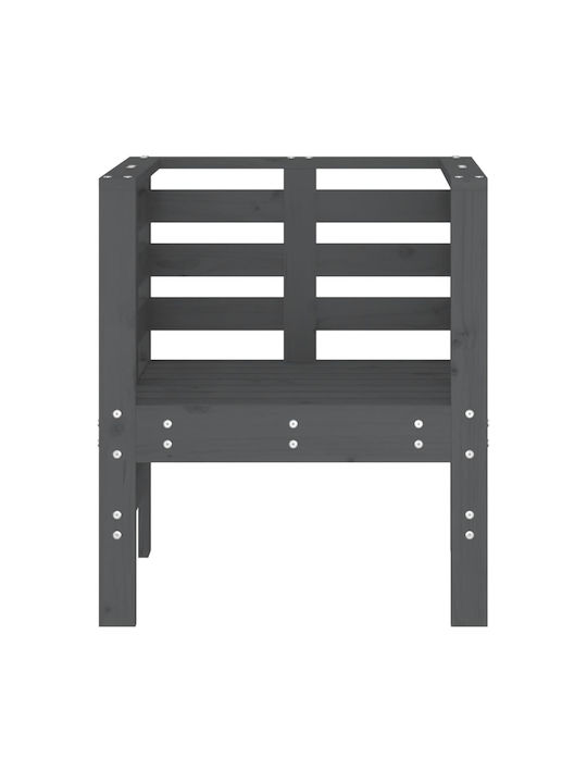 Fotoliu de exterior Lemn Gri 2buc 61.5x53x71cm