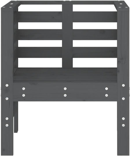 Outdoor-Sessel Hölzernes Gray 2Stück 61.5x53x71εκ.