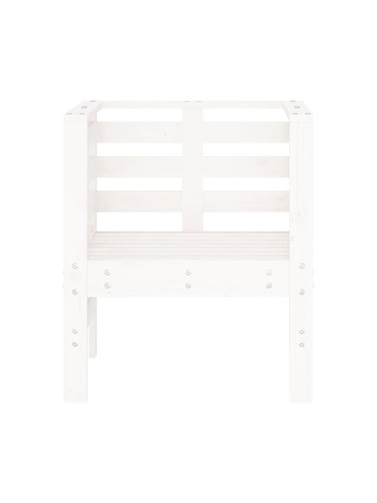 Fotoliu de exterior Lemn Alb 2buc 61.5x53x71cm