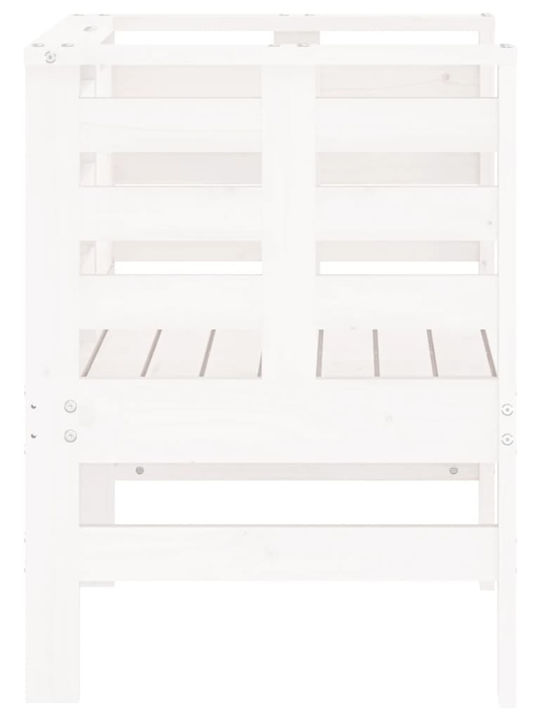 Fotoliu de exterior Lemn Alb 2buc 61.5x53x71cm
