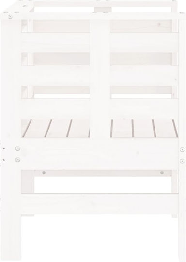 Outdoor-Sessel Hölzernes Weiß 2Stück 61.5x53x71εκ.