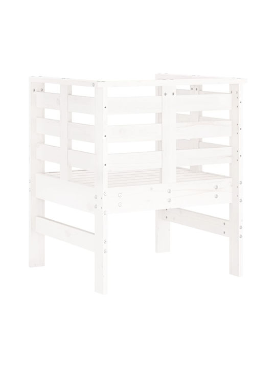 Fotoliu de exterior Lemn Alb 2buc 61.5x53x71cm