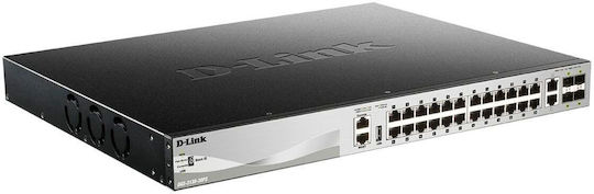 D-Link DGS-3130-30PS/E Gestionat L3 PoE+ Switch cu 24 Porturi Gigabit (1Gbps) Ethernet și 4 Porturi SFP