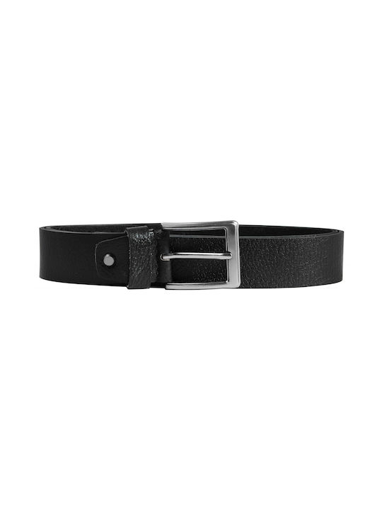 Leonardo Verrelli Men's Leather Belt Black