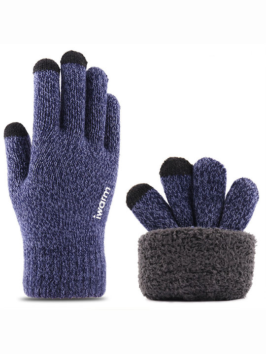Blau Wolle Handschuhe Berührung