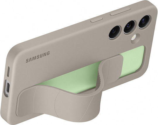 Samsung Standing Grip Back Cover Σιλικόνης με Λουράκι Taupe (Galaxy S24+)