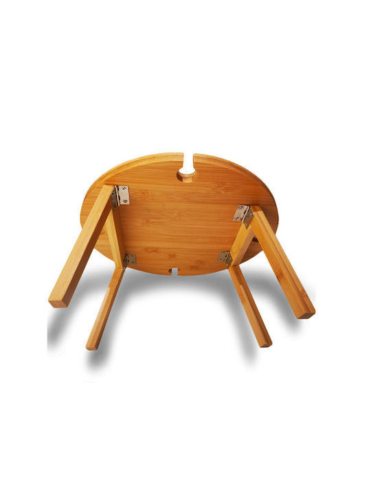 Outdoor Dinner Foldable Wood Table Brown 30x30x15cm