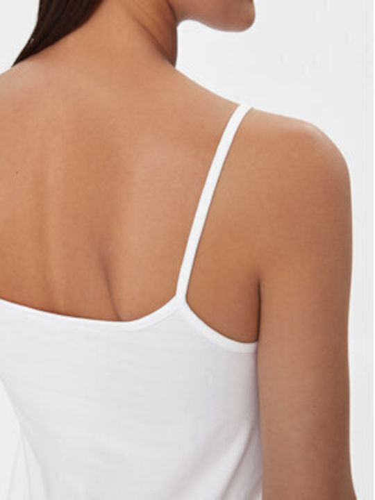 Calvin Klein Monologo Γυναικεία Καλοκαιρινή Μπλούζα με Τιράντες Λευκή