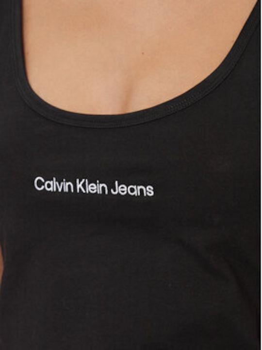 Calvin Klein Institutional Damen Bluse Ärmellos Schwarz