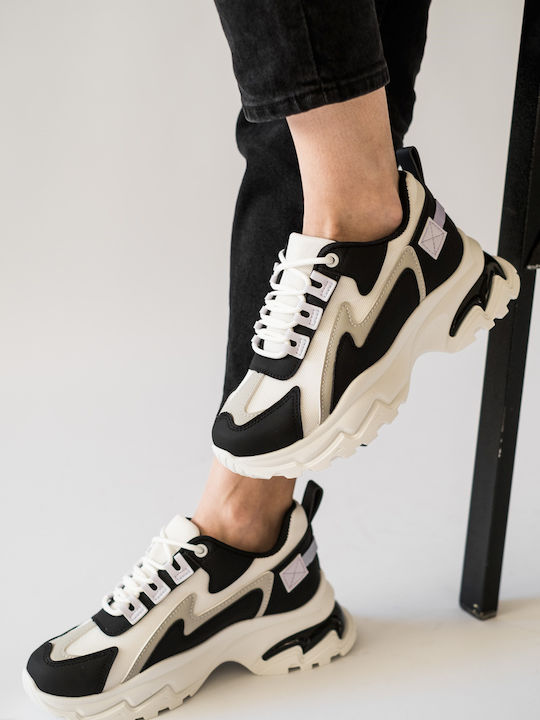 Plato Femei Chunky Sneakers White / Black