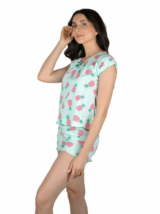 STL Summer Women's Pyjama Set Cotton Green