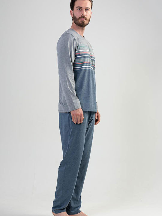 Vienetta Secret Men's Winter Pajamas Set Melange