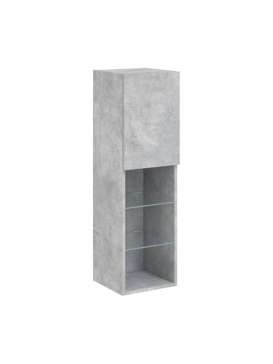Hängendes Wohnzimmer Nischenschrank aus Spanplatte mit Beleuchtung Grau Beton 30.5x30x102cm