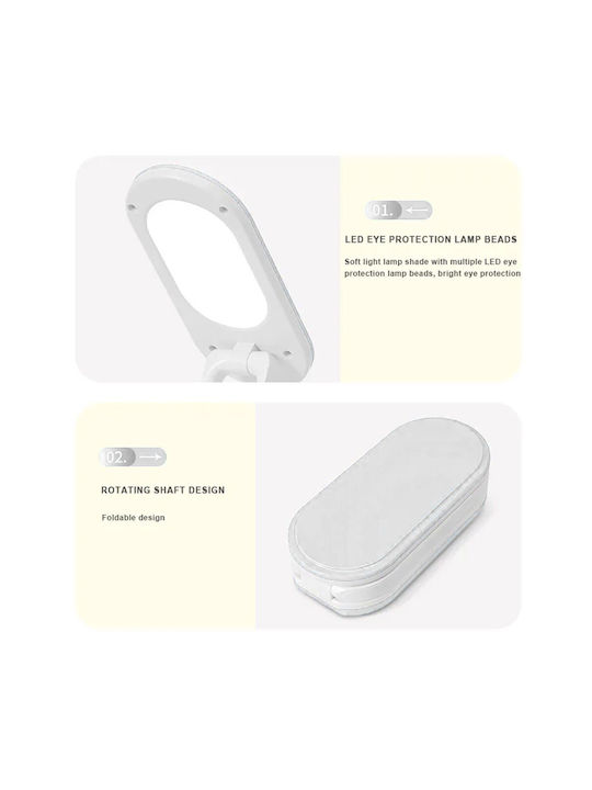3 Rechargeable LED Office Lamp Foldable in White Color