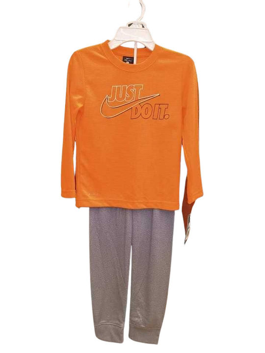 Nike Kids Sweatpants Set Orange 2pcs