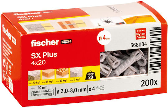 fischer Ούπα Πλαστικό 4x20mm 200τμχ