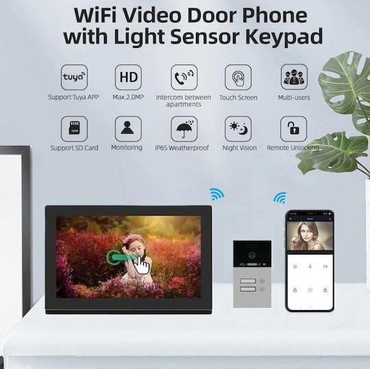 Joytimer Wireless Video Intercom Set Wi-Fi White
