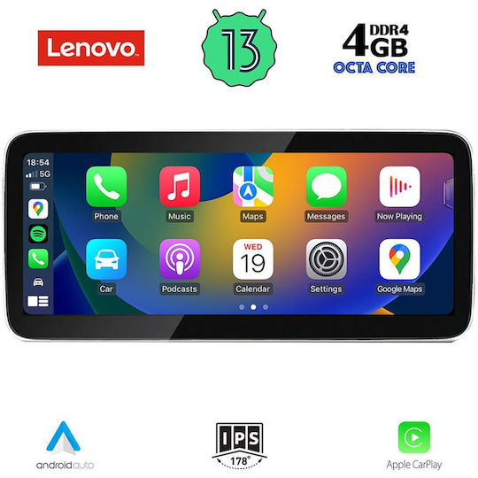 Lenovo Car Audio System for BMW E60 2011-2012 (Bluetooth/USB/AUX/WiFi/GPS/Apple-Carplay/Android-Auto) with Touch Screen 12.3"