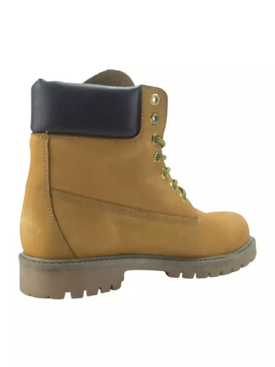 Leder Stiefeletten Damen Gelb