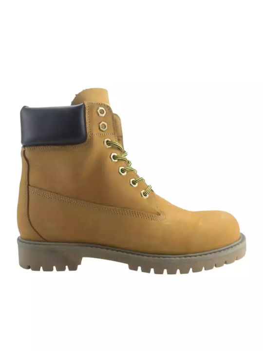 Leder Stiefeletten Damen Gelb