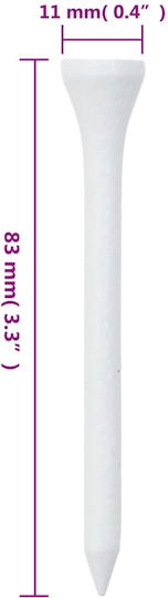 vidaXL Golf Ball Placement Pegs White 1000pcs 83mm Bamboo Cane Golf 1pcs