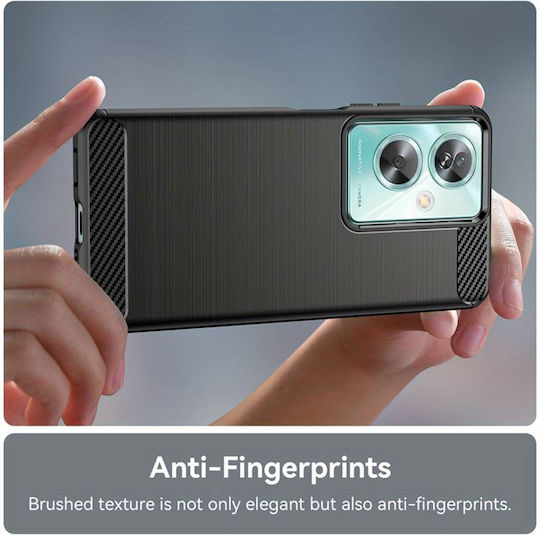 Techsuit Carbon Back Cover Silicon Negru (Oppo A79 5G)
