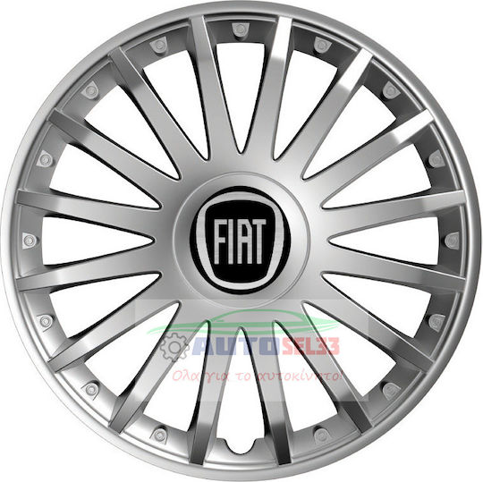 Versaco Set Capace De Roți Auto Crystal Compatibilitate Fiat 4 Bucăți 15 Argintii
