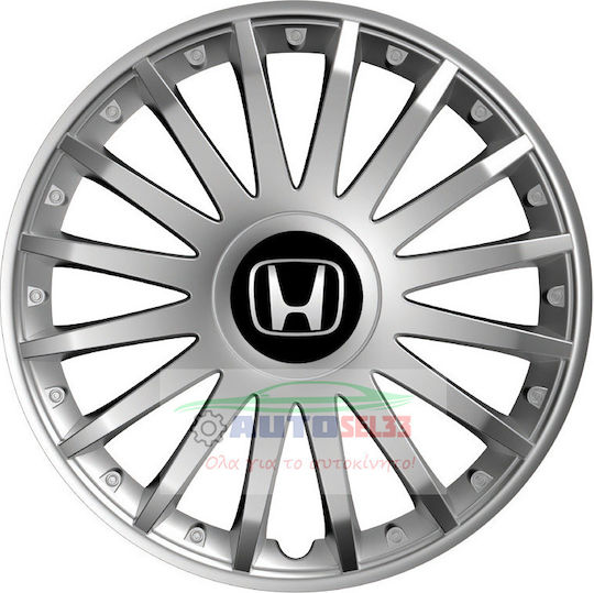 Versaco Car Hubcap Set Crystal with Honda Emblem 15" 4pcs Silver