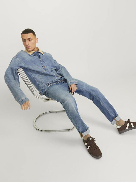 Men's Elastic Jeans Pants with Regular Fit Blue