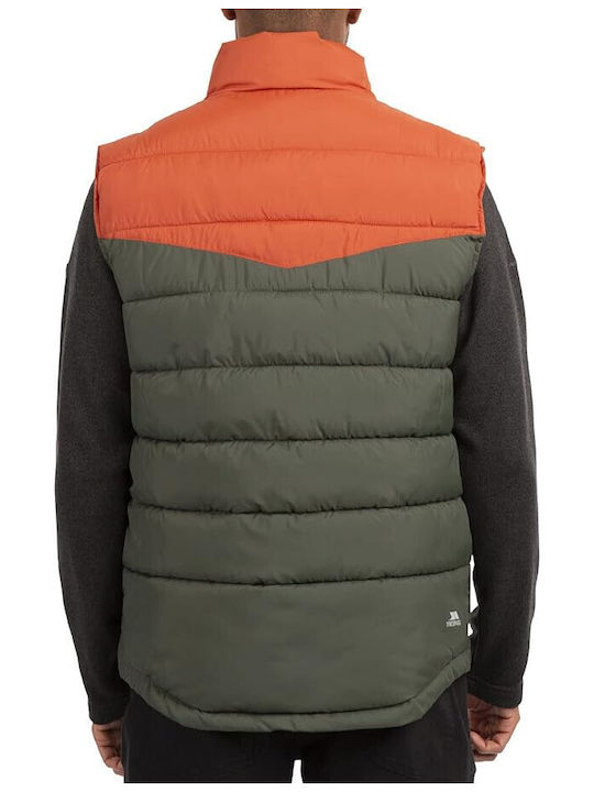 Trespass Oskar Men's Sleeveless Puffer Jacket Waterproof and Windproof Burnt Orange