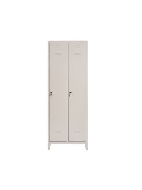 Dulap Metalic cu 2 Dulapuri Gri 66x36x180cm