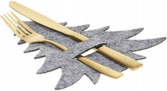 Set Weihnachtliche Besteckhalter Gray L20xB18cm. 4Stück
