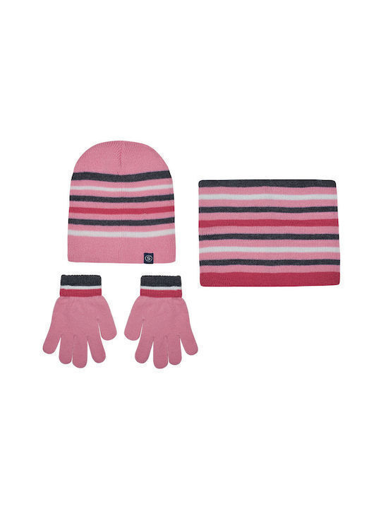 Kids Beanie Set with Scarf & Gloves Knitted Turquoise